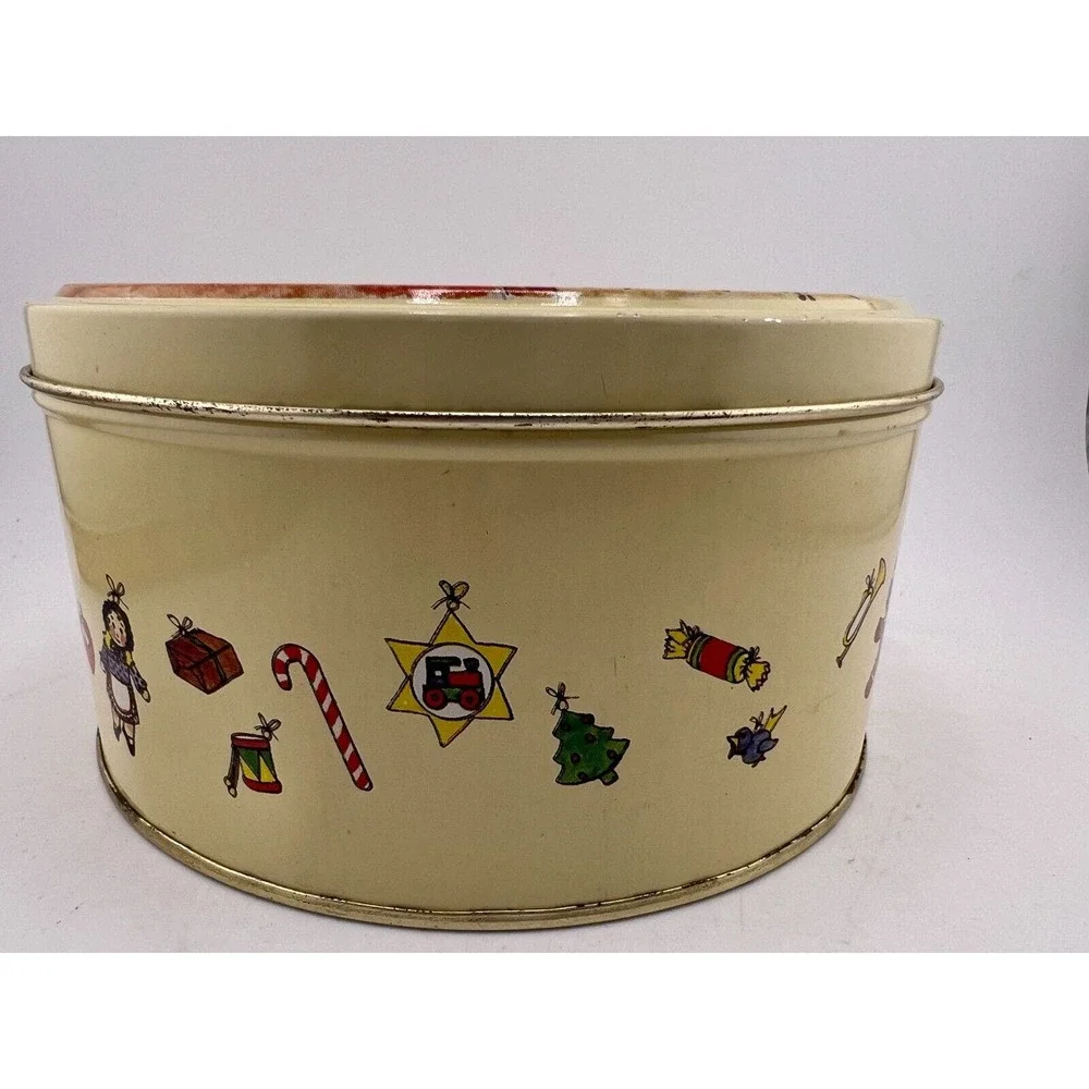 Vintage Christmas Holiday Tree with Children Canisters‎ Tin
